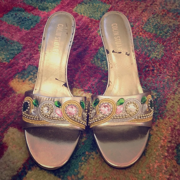 Colin Stuart 3 Inch Silver Heels - Picture 1 of 6